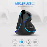 DELUX M618 Plus Souris optique filaire version bleue Souris verticale ergonomique 1600 DPI, 1600 DPI filaire