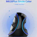 DELUX M618 Plus Souris optique filaire version bleue Souris verticale ergonomique 1600 DPI, 1600 DPI filaire