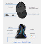 DELUX M618 Plus Souris optique filaire version bleue Souris verticale ergonomique 1600 DPI, 1600 DPI filaire