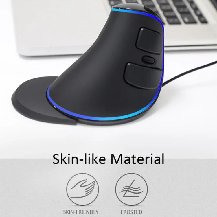 DELUX M618 Plus Souris optique filaire version bleue Souris verticale ergonomique 1600 DPI, 1600 DPI filaire