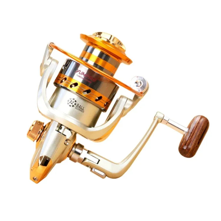 Moulinet de pêche YUMOSHI à roulements à billes, poignée à bascule, bobine rotative, EF1000, EF2000, EF3000, EF4000, EF5000, EF6000, EF7000, EF8000