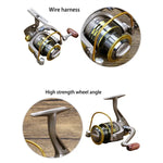 Moulinet de pêche YUMOSHI à roulement à billes entièrement métallique, siège de roue avec poignée à bascule, GS1000, GS2000, GS3000, GS4000, GS5000, GS6000, GS7000
