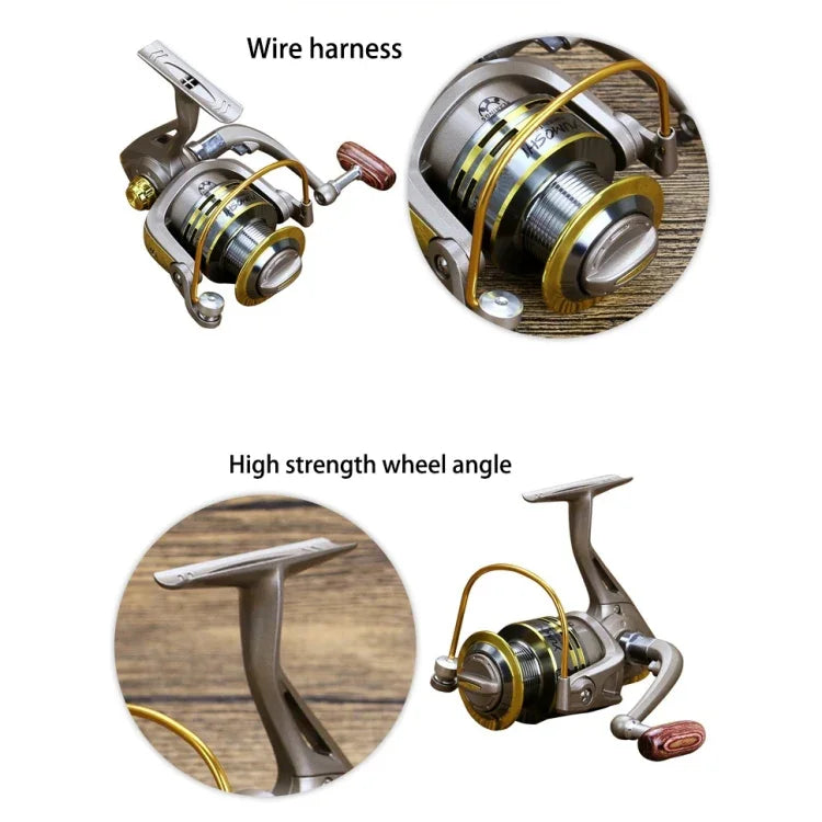 Moulinet de pêche YUMOSHI à roulement à billes entièrement métallique, siège de roue avec poignée à bascule, GS1000, GS2000, GS3000, GS4000, GS5000, GS6000, GS7000