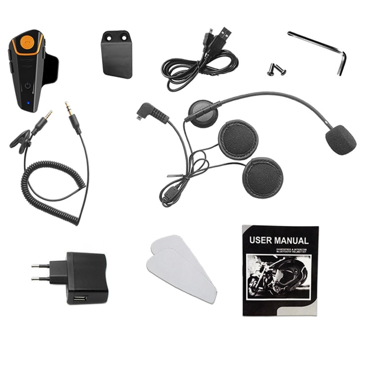 Casque interphone Bluetooth V3.0 2.4GHz BT-S2 simple pour casque de moto, réponse automatique, support FM, interphone jusqu'à 1000m, BT-S2 simple