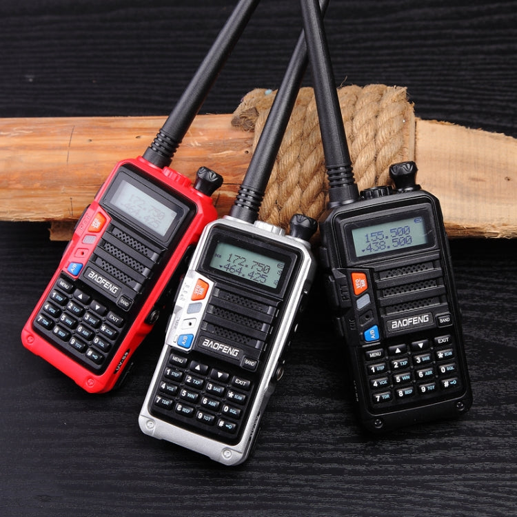 Talkie-walkie portable Baofeng BF-UV5R Plus S9 FM, prise US, noir, rouge, argent