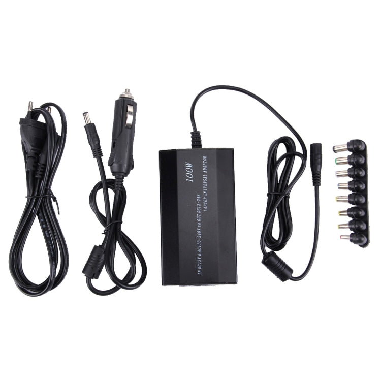 Chargeur universel 100W pour ordinateur portable avec chargeur voiture, adaptateur secteur, 8 adaptateurs d'alimentation et 1 port USB pour Samsung, Sony, Asus, Acer, IBM, HP, DELL, prises UK, AU, EU, UK