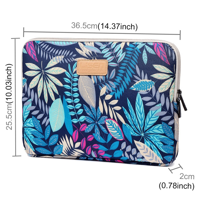 Housse Lisen 14 pouces à manches, sacoche zippée Feuilles colorées pour Macbook, Samsung, Lenovo, Sony, DELL Alienware, CHUWI, ASUS, HP, ordinateurs portables 14 pouces et moins, 14 pouces