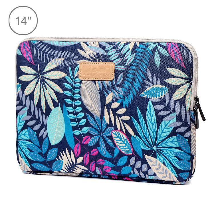 Housse Lisen 14 pouces à manches, sacoche zippée Feuilles colorées pour Macbook, Samsung, Lenovo, Sony, DELL Alienware, CHUWI, ASUS, HP, ordinateurs portables 14 pouces et moins, 14 pouces