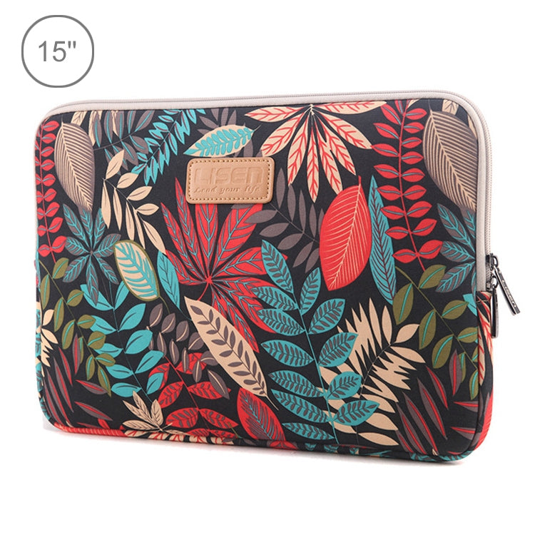 Housse à manches sacoche zippée Feuilles colorées pour Macbook, Samsung, Lenovo, Sony, DELL Alienware, CHUWI, ASUS, HP, ordinateurs portables 15,6 pouces et moins, 15 pouces