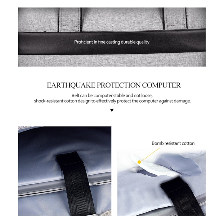 Sacoche portable imperméable en tissu Oxford DJ06, résistante à l'usure, extensible pour ordinateurs portables 13,3 pouces, avec bandoulière détachable, 13,3 pouces