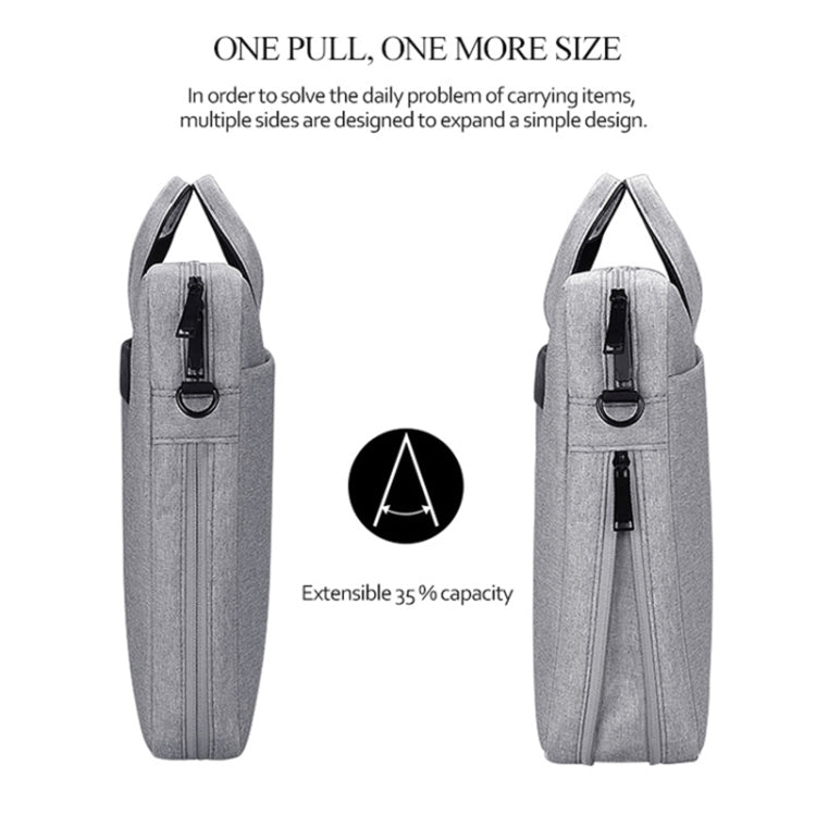 Sacoche portable imperméable en tissu Oxford DJ06, résistante à l'usure, extensible pour ordinateurs portables 13,3 pouces, avec bandoulière détachable, 13,3 pouces