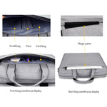 Sac pour ordinateur portable portable extensible en tissu Oxford imperméable et résistant à l'usure DJ06 pour ordinateurs portables de 15,4 pouces, avec bandoulière détachable, 15,4 pouces
