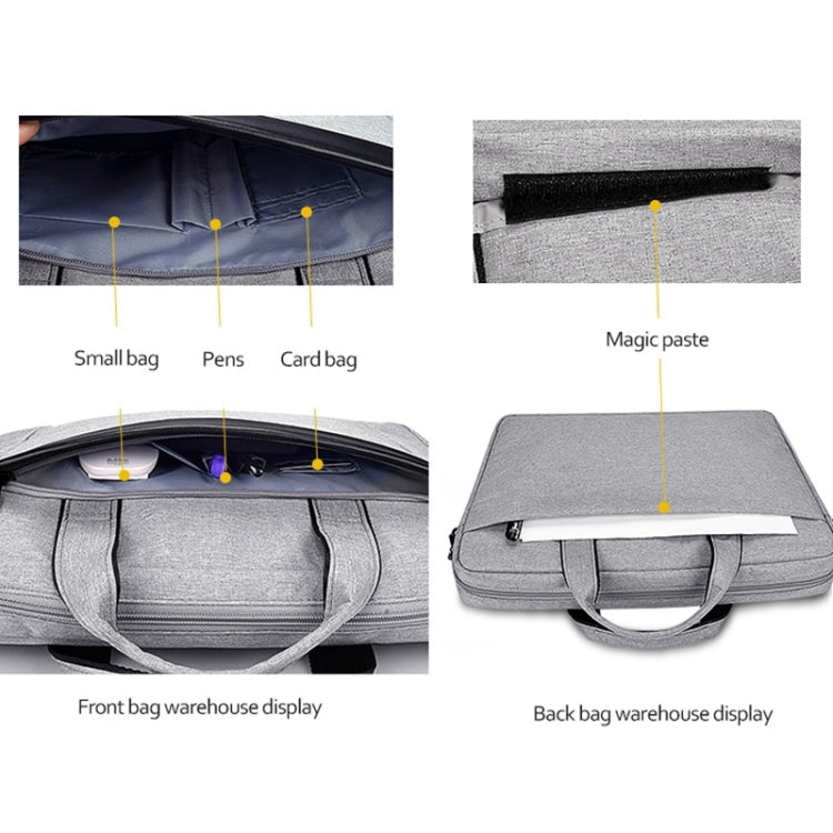 Sac pour ordinateur portable portable extensible en tissu Oxford imperméable et résistant à l'usure DJ06 pour ordinateurs portables de 15,4 pouces, avec bandoulière détachable, 15,4 pouces