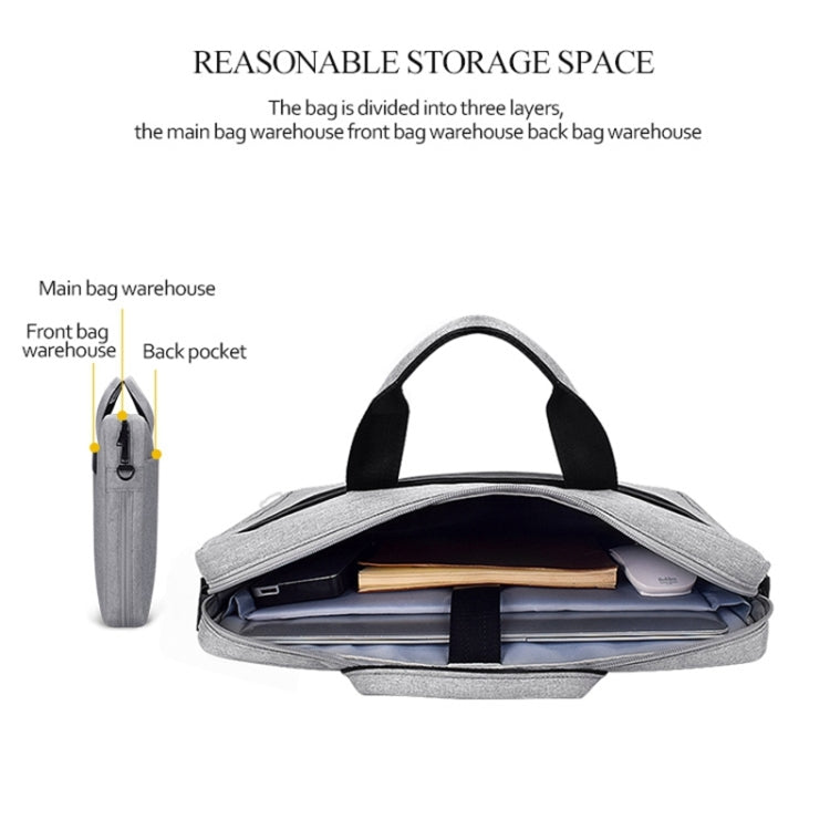 Sac pour ordinateur portable portable extensible en tissu Oxford imperméable et résistant à l'usure DJ06 pour ordinateurs portables de 15,4 pouces, avec bandoulière détachable, 15,4 pouces