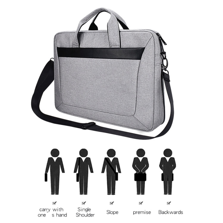Sac pour ordinateur portable portable extensible en tissu Oxford imperméable et résistant à l'usure DJ06 pour ordinateurs portables de 15,6 pouces, avec bandoulière détachable, 15,6 pouces