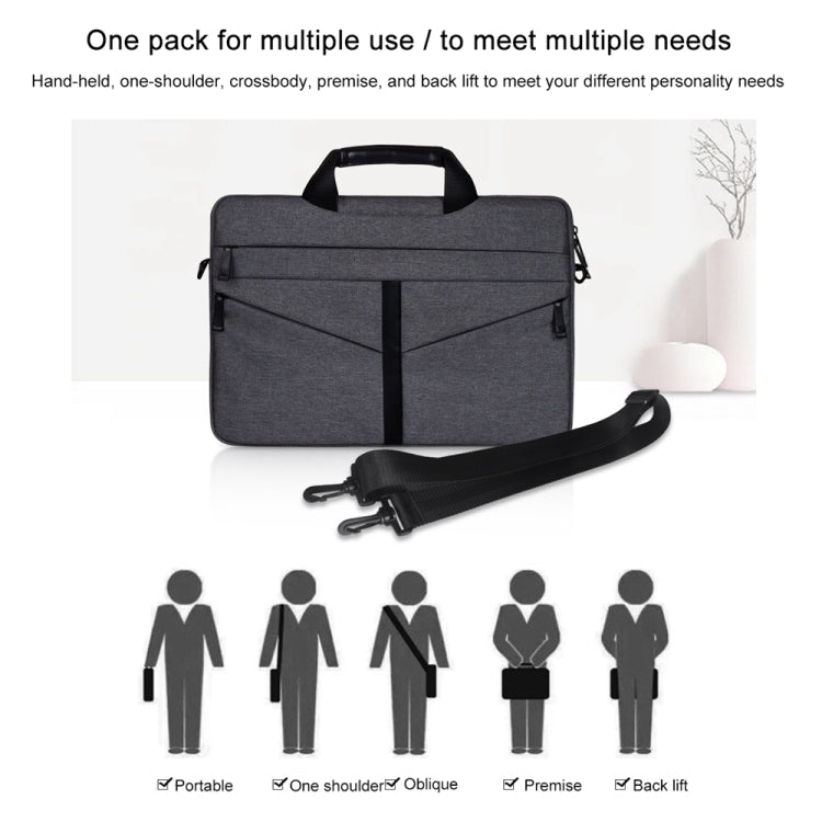 Sac pour ordinateur portable 14,1 pouces, respirant, résistant à l'usure, mode affaires, bandoulière épaule et poignée, fermeture éclair, 14,1 pouces