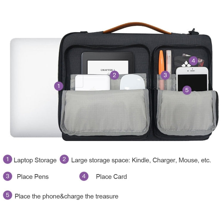 Sacoche pour ordinateur portable imperméable en nylon pour ordinateurs portables de 15-15,6 pouces avec sangle pour chariot de coffre, 15-15,6 pouces