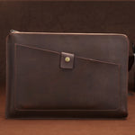 Sacoche universelle en cuir véritable pour ordinateur portable et tablette avec fermeture éclair pour 13,3 pouces et moins, 13,3 pouces