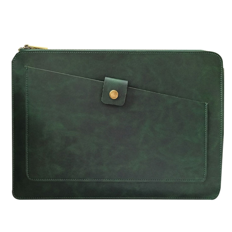Sacoche universelle en cuir véritable pour ordinateur portable et tablette avec fermeture éclair pour 13,3 pouces et moins, 13,3 pouces
