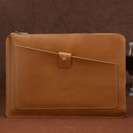 Sacoche universelle en cuir véritable pour ordinateur portable et tablette avec fermeture éclair pour 13,3 pouces et moins, 13,3 pouces