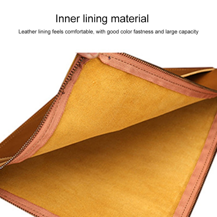 Sacoche universelle en cuir véritable pour ordinateur portable et tablette avec fermeture éclair pour 13,3 pouces et moins, 13,3 pouces