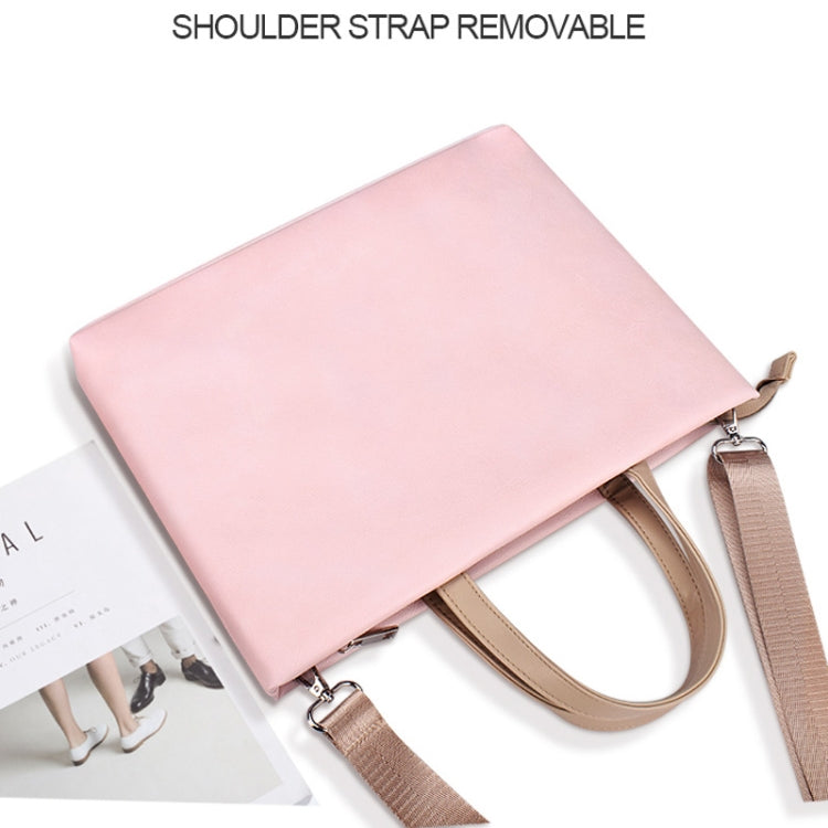 Sac à main bandoulière étanche en PU pour ordinateur portable 13,3 pouces, 13,3 pouces (rose), 13,3 pouces (blanc)