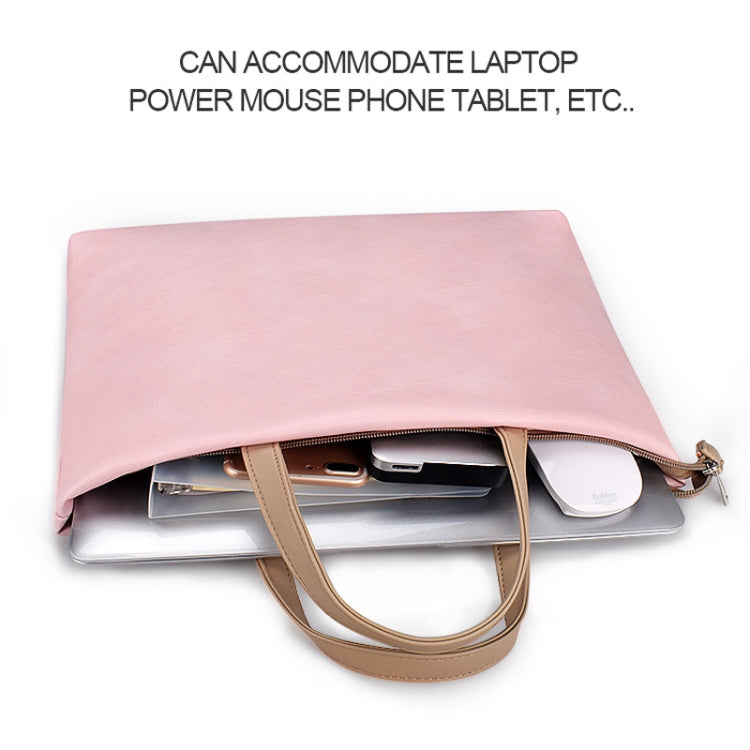Sac à main bandoulière étanche en PU pour ordinateur portable 13,3 pouces, 13,3 pouces (rose), 13,3 pouces (blanc)