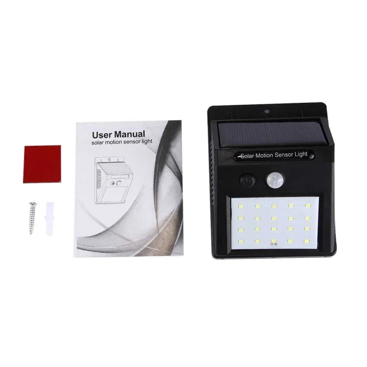 20 LED pour cour / jardin / maison / allée / escaliers / mur extérieur, 20 LED lumière blanche