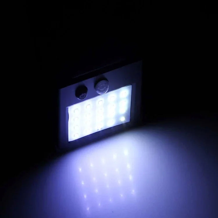 20 LED pour cour / jardin / maison / allée / escaliers / mur extérieur, 20 LED lumière blanche