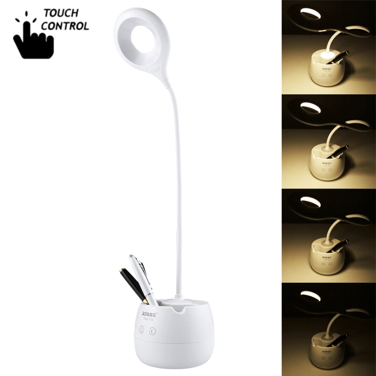 28 LED col de cygne flexible, design anneau creux, lumière de protection des yeux avec porte-stylo / fonction veilleuse, TGX-772