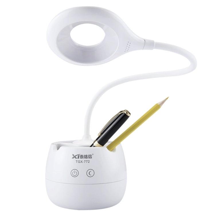 28 LED col de cygne flexible, design anneau creux, lumière de protection des yeux avec porte-stylo / fonction veilleuse, TGX-772