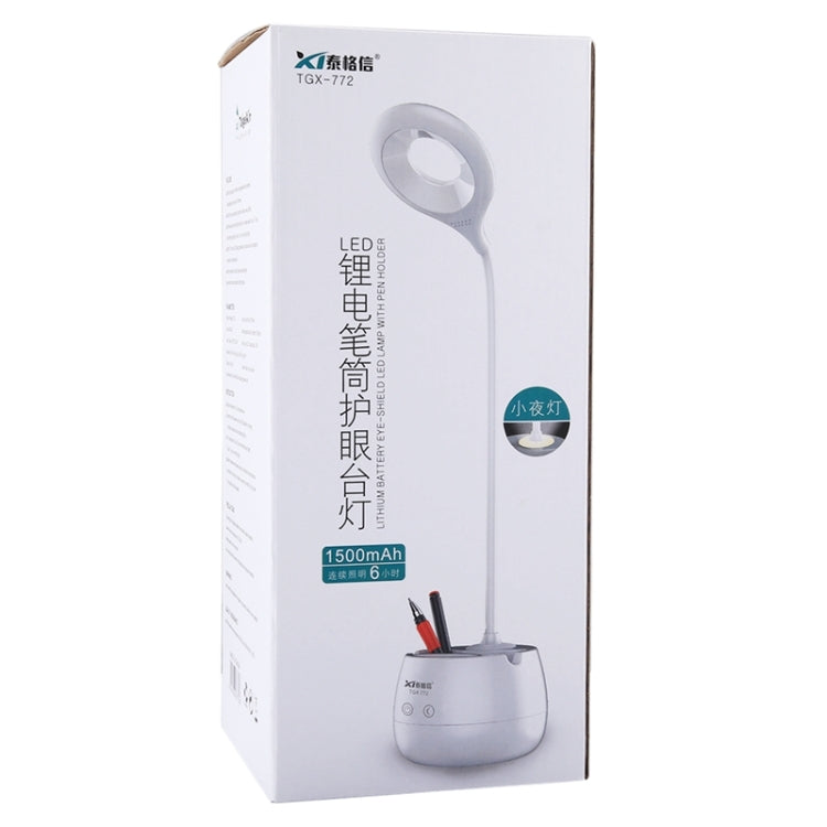 28 LED col de cygne flexible, design anneau creux, lumière de protection des yeux avec porte-stylo / fonction veilleuse, TGX-772