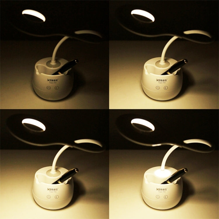 28 LED col de cygne flexible, design anneau creux, lumière de protection des yeux avec porte-stylo / fonction veilleuse, TGX-772