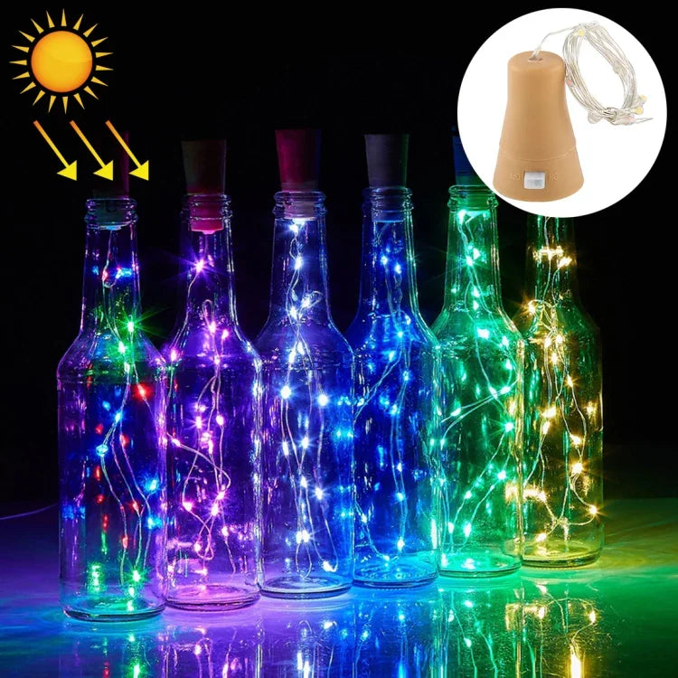 1 m 10 LED SMD 0603 Guirlande lumineuse fil de cuivre solaire Lampe féerique Lumière décorative, 1 m Lumière colorée