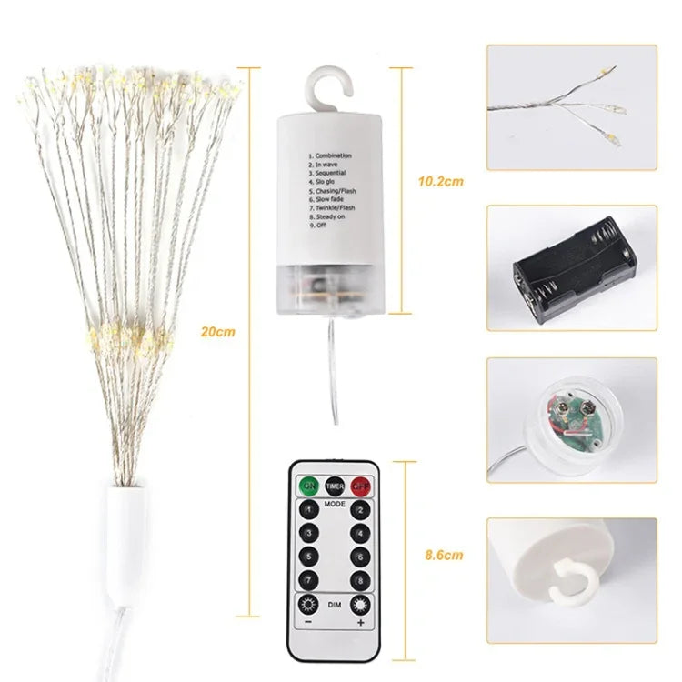 150 LED Boîte à Piles Lumière Décorative LED avec Télécommande, Lumière Colorée 30CM, Lumière Blanche 30CM, Blanc Chaud 30CM