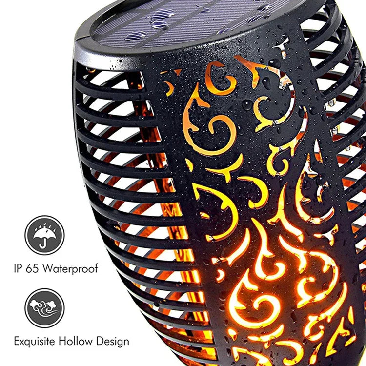 96 LED Lampe solaire à flamme, éclairage extérieur pour jardin et pelouse, torche de paysage