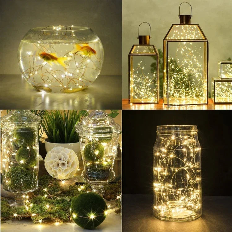 Guirlande féerique 20 LED 2700-2900K pour fête / vacances, Longueur : 2m, DC 6V, 6 pcs 2m