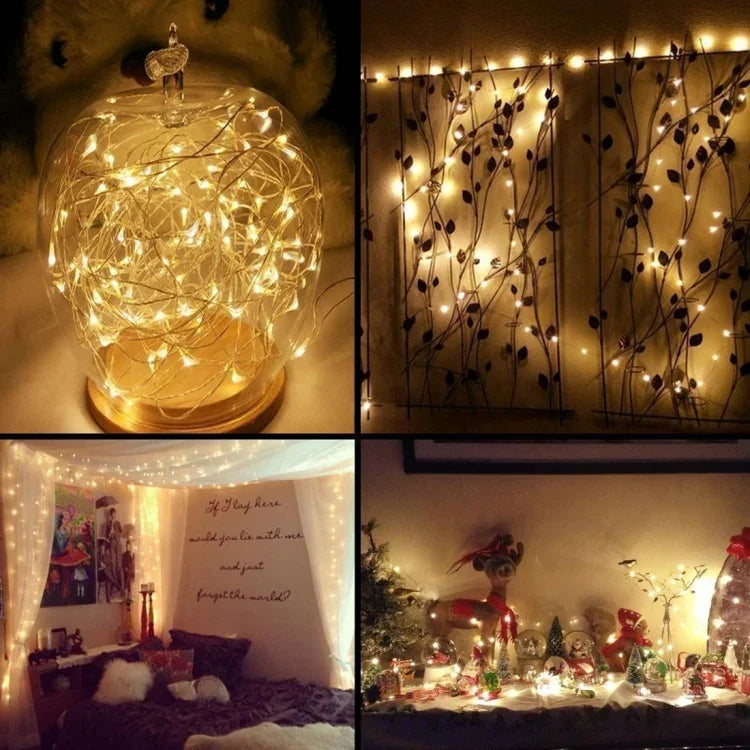 Guirlande féerique 20 LED 2700-2900K pour fête / vacances, Longueur : 2m, DC 6V, 6 pcs 2m