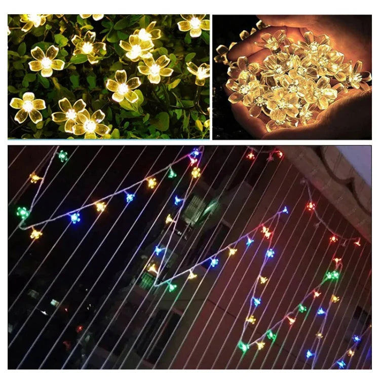 Guirlande décorative 3m 20 LED Fleur de cerisier, alimentée par batterie, 3m Lumière colorée, 3m Lumière blanc chaud