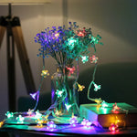 Guirlande lumineuse décorative de vacances 6m 40 LED Fleurs de cerisier, alimentée par batterie, lumière colorée 6m, lumière blanc chaud 6m