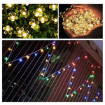 Guirlande lumineuse décorative de vacances 6m 40 LED Fleurs de cerisier, alimentée par batterie, lumière colorée 6m, lumière blanc chaud 6m