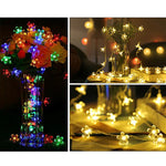 Guirlande lumineuse décorative de vacances 6m 40 LED Fleurs de cerisier, alimentée par batterie, lumière colorée 6m, lumière blanc chaud 6m