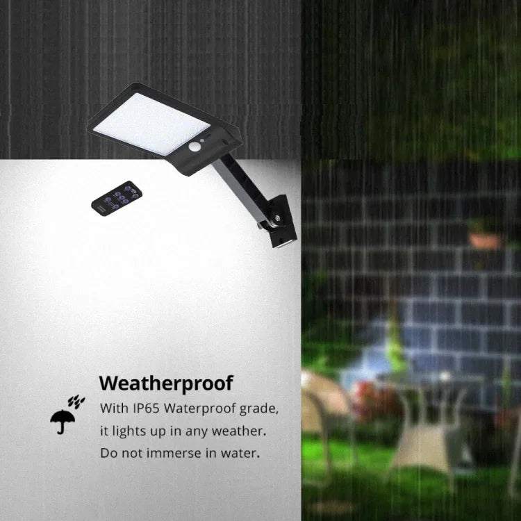 Lampe plate solaire 6W 800LM 48 LED avec télécommande et support