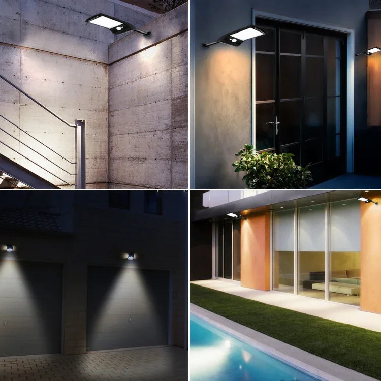 Lampe plate solaire 6W 800LM 48 LED avec télécommande et support