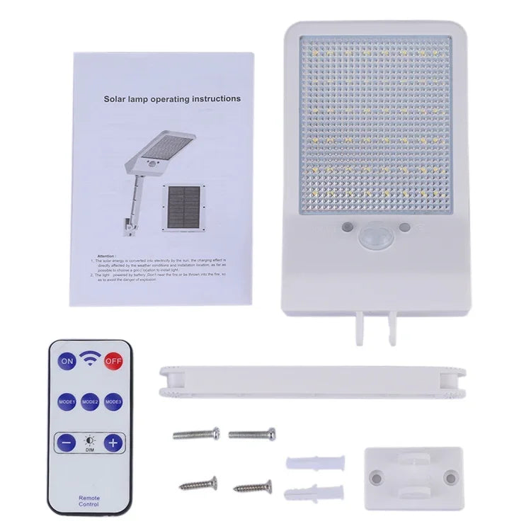 Lampe plate solaire 6W 800LM 48 LED avec télécommande et support