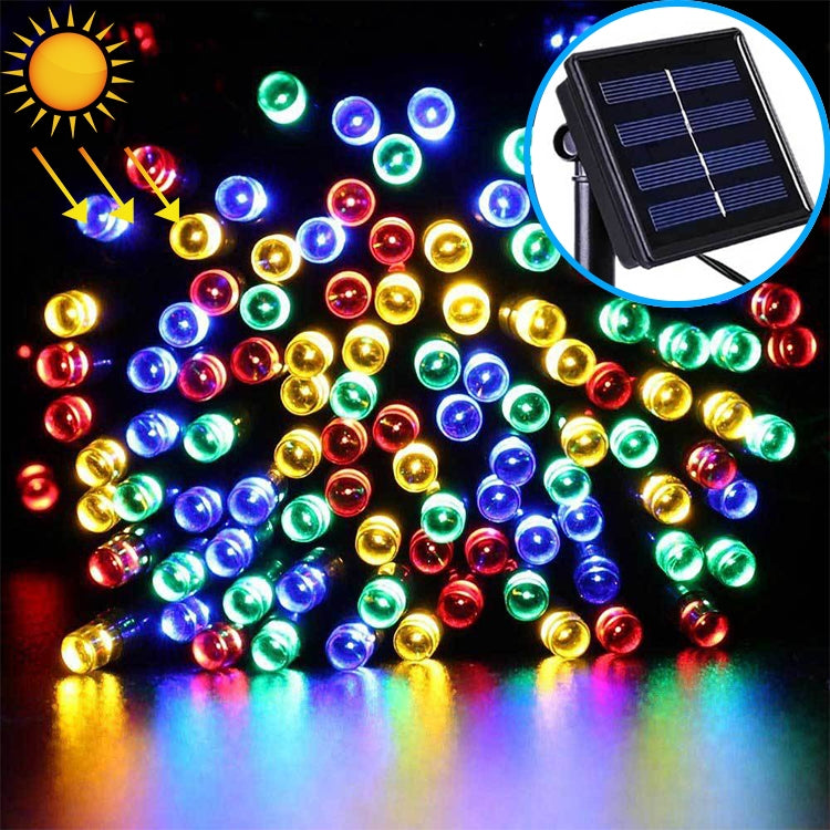 Guirlande solaire étanche 200 LED pour décoration extérieure de Noël, longueur : 22m
