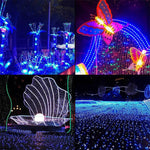 Guirlande solaire étanche 200 LED pour décoration extérieure de Noël, longueur : 22m