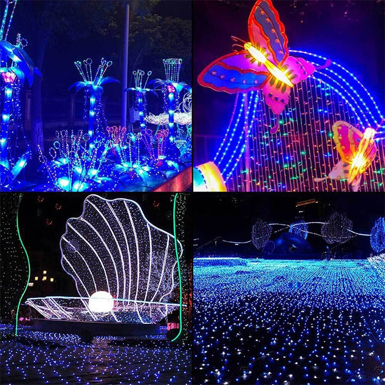 Guirlande solaire étanche 200 LED pour décoration extérieure de Noël, longueur : 22m