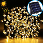 Guirlande solaire étanche 200 LED pour décoration extérieure de Noël, longueur : 22m
