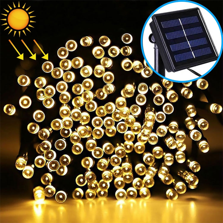 Guirlande solaire étanche 200 LED pour décoration extérieure de Noël, longueur : 22m